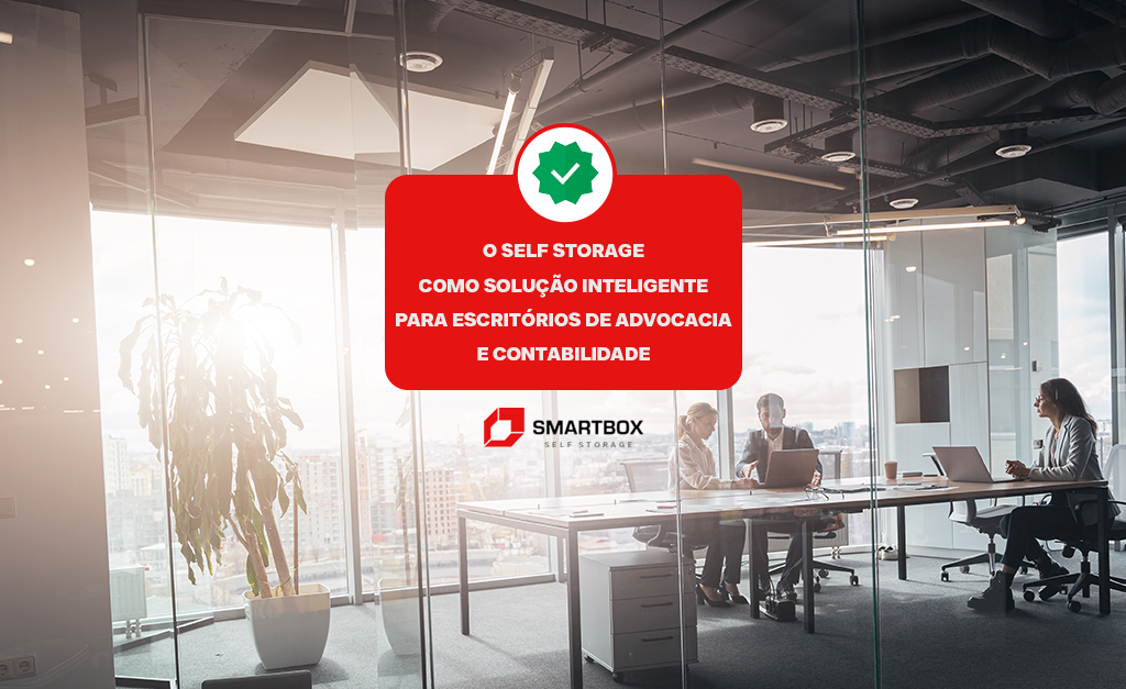 Imagem de um escritório de advocacia que utiliza a locação do self storage em sua organização.
